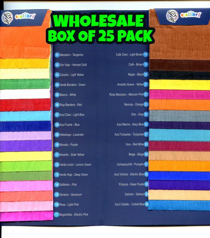 Crepe Paper Colibri Box 25 pack Wholesale