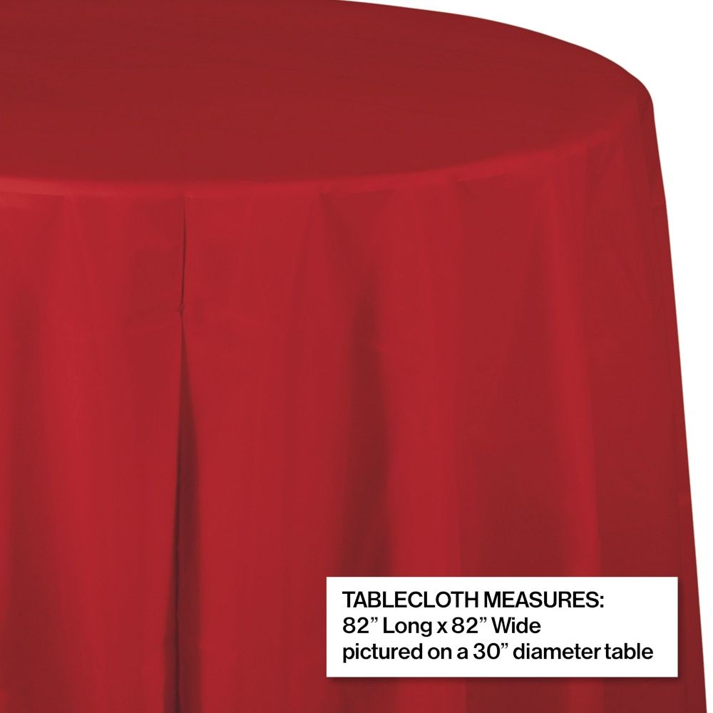 Classic Red Oct Round Table Cover