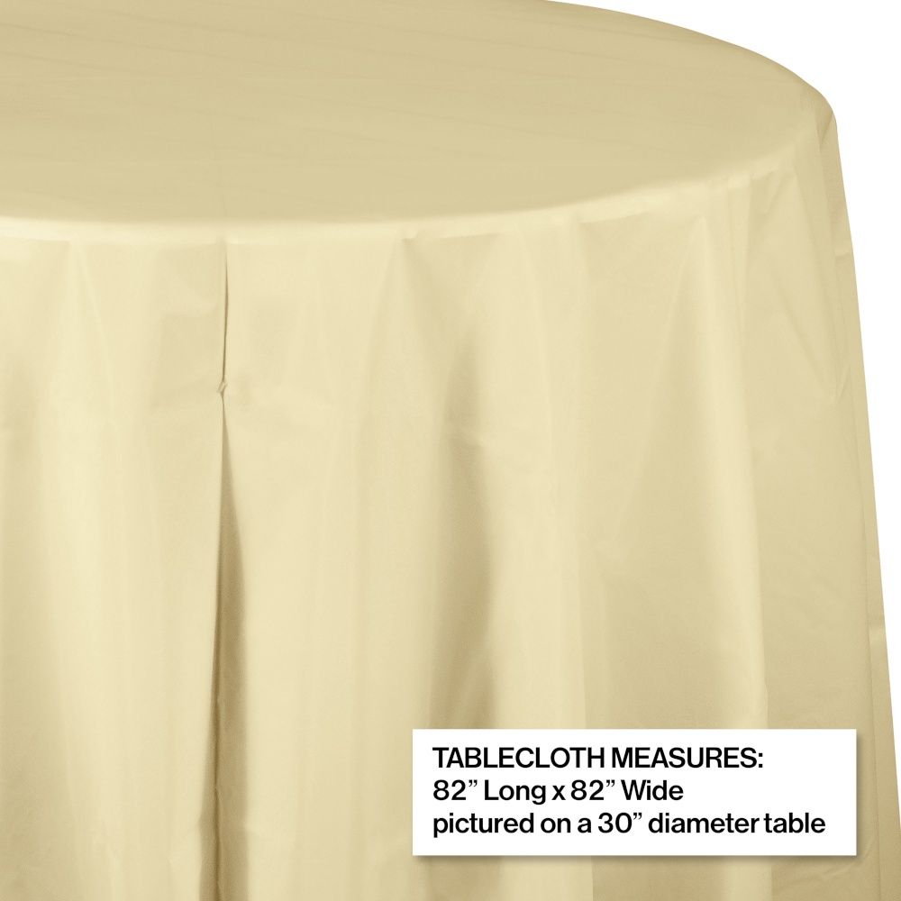 Ivory Oct Round Table Cover