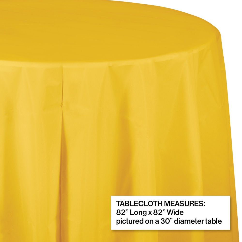 School Bus Yellow Oct Round Table Cover