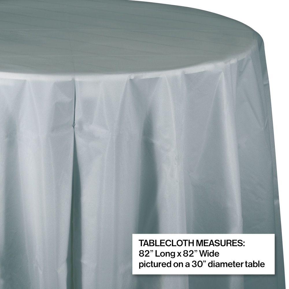 Shim Silver Oct Round Table Cover