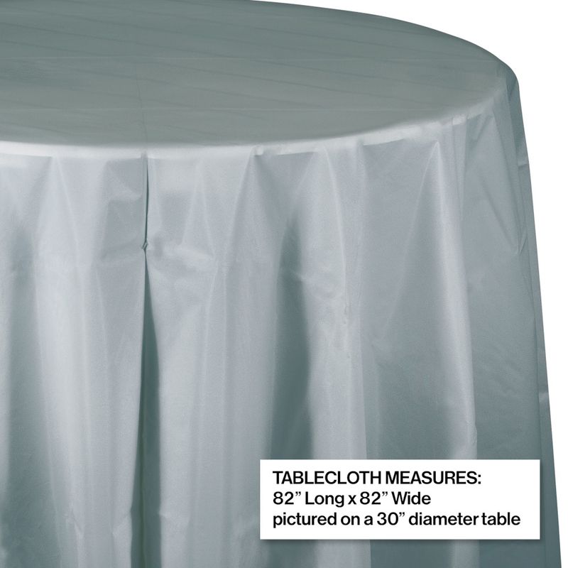 Shim Silver Oct Round Table Cover