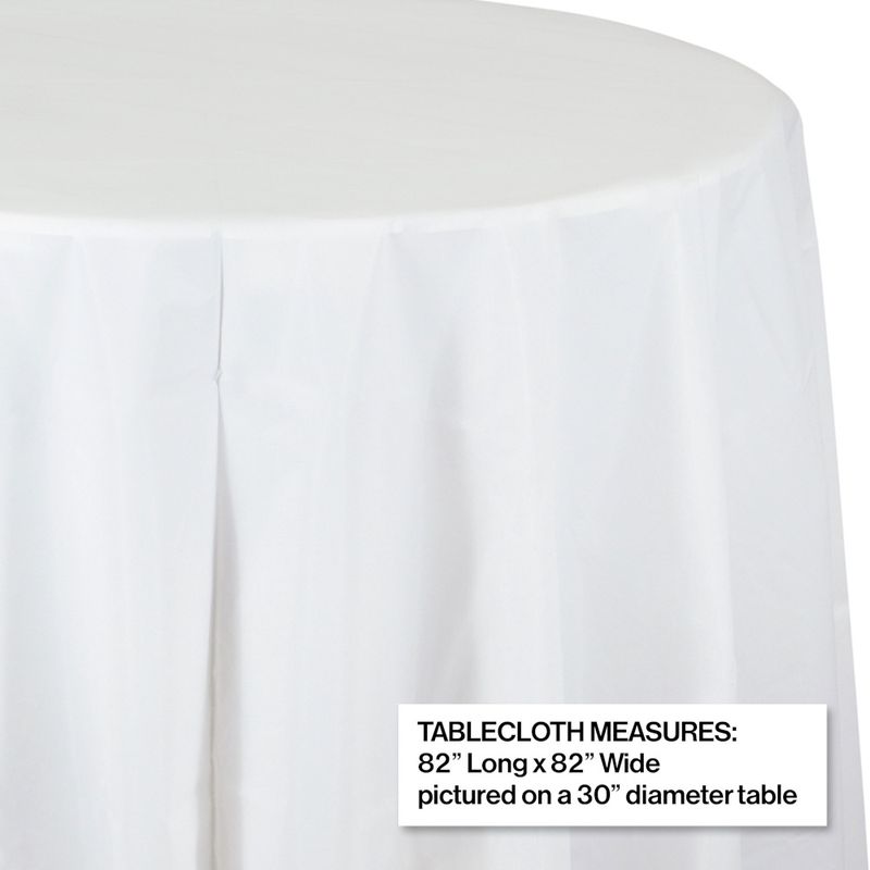 White Oct Round Table Cover