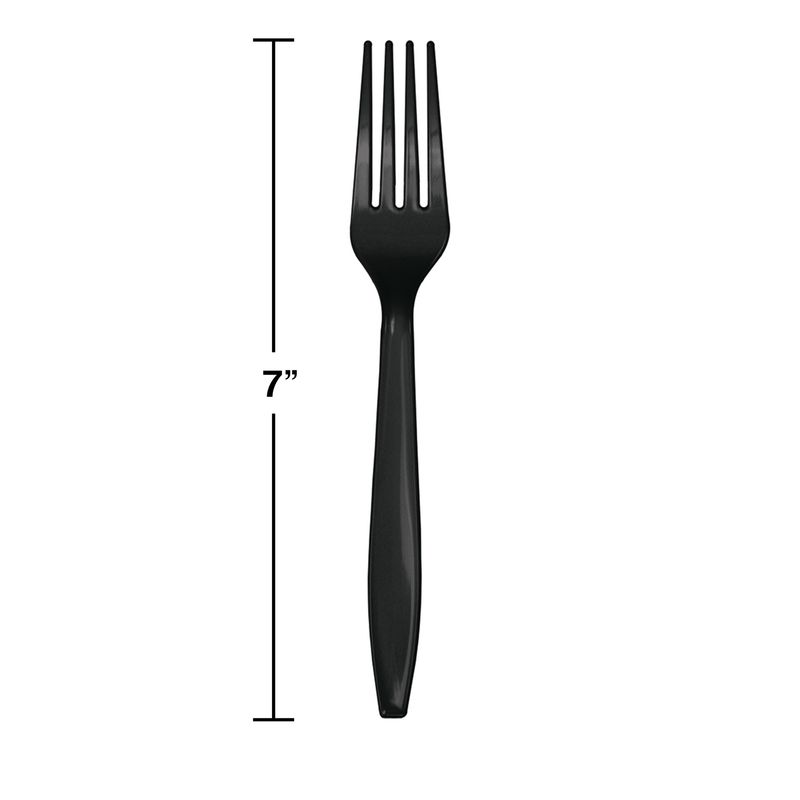 Black Velvet Plastic Forks 24ct