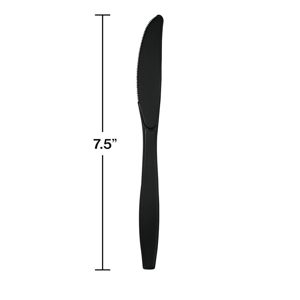 Black Velvet Plastic Knives 24ct
