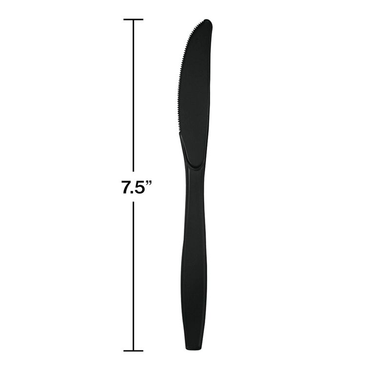 Black Velvet Plastic Knives 24ct