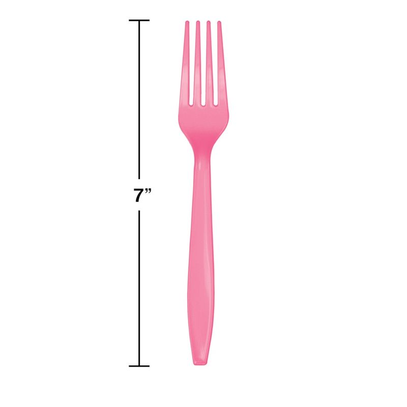 Candy Pink Plastic Forks 24ct