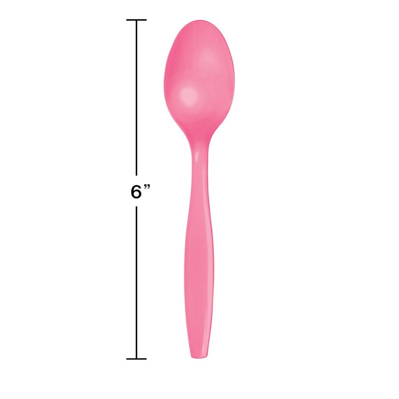 Candy Pink Plastic Spoons 24ct