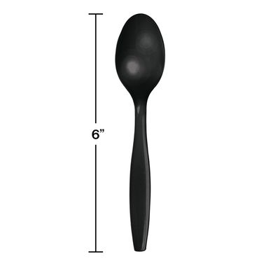 Black Velvet Plastic Spoons 24ct
