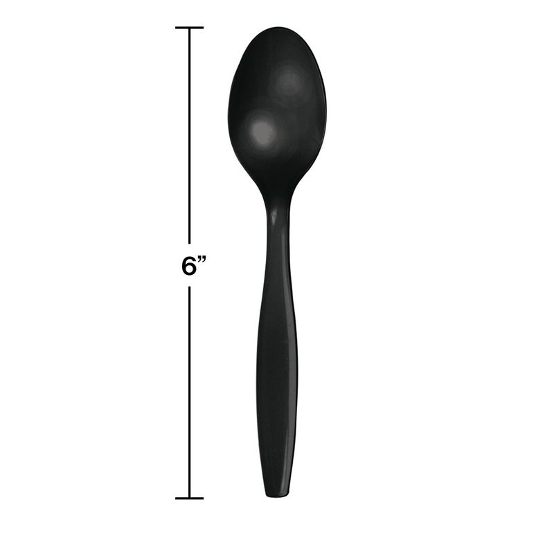 Black Velvet Plastic Spoons 24ct