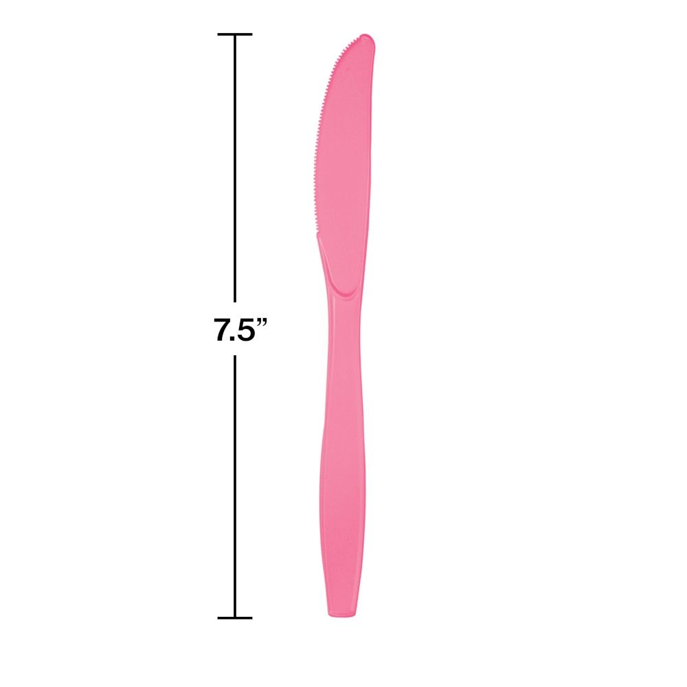 Candy Pink Plastic Knives 24ct