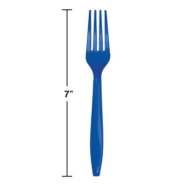 Cobalt Plastic Forks 24ct
