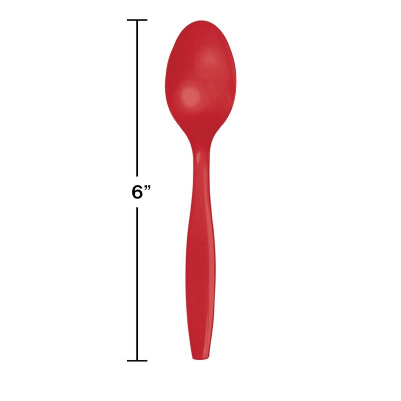 Classic Red Plastic Spoons 24ct