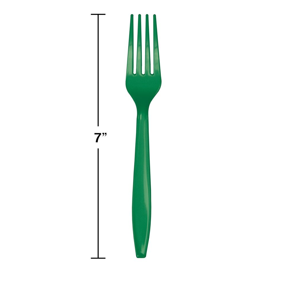 Emerald Green Plastic Forks 24ct