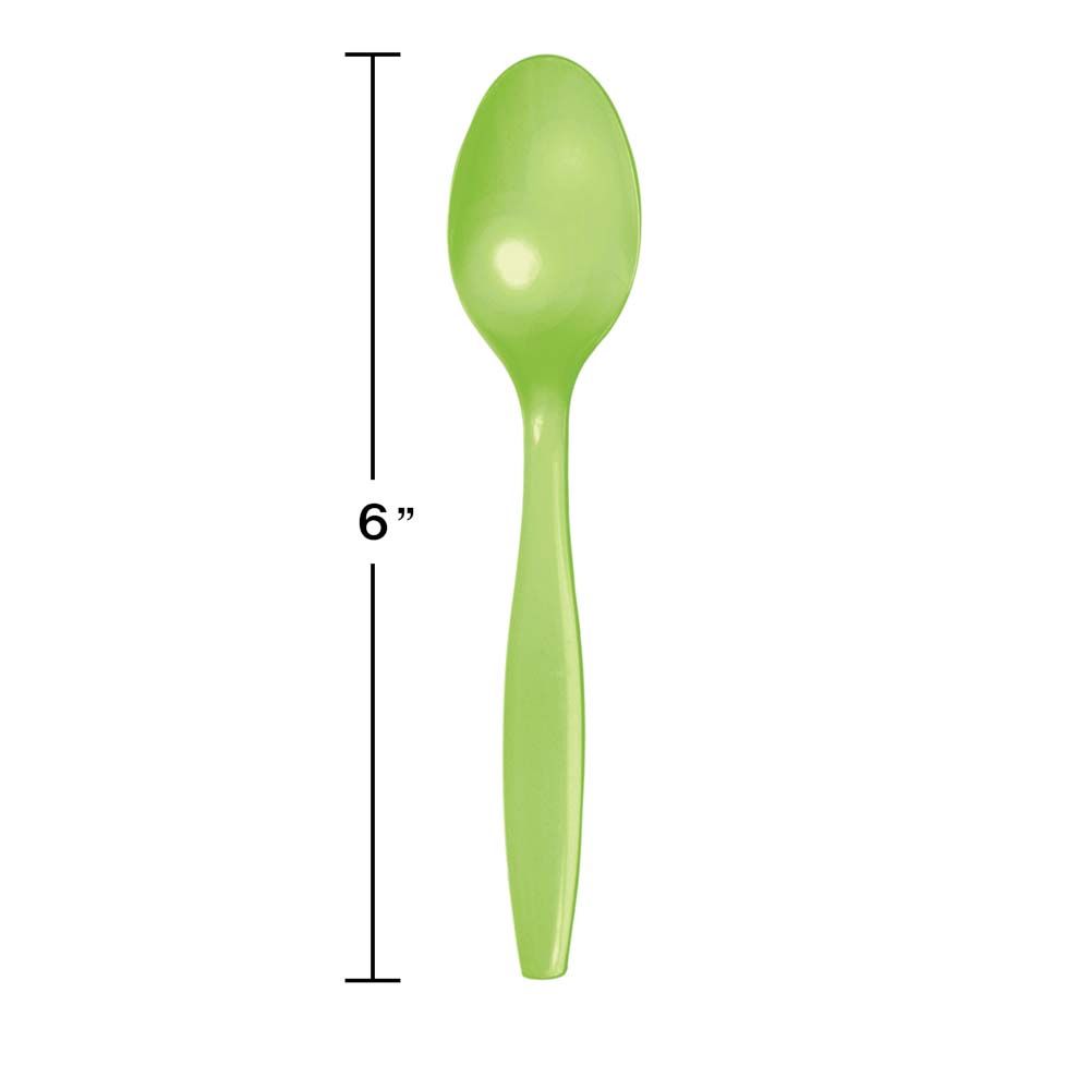 Fresh Lime Plastic  Spoons 24ct