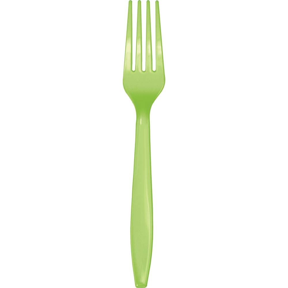 Fresh Lime Plastic Forks 24ct