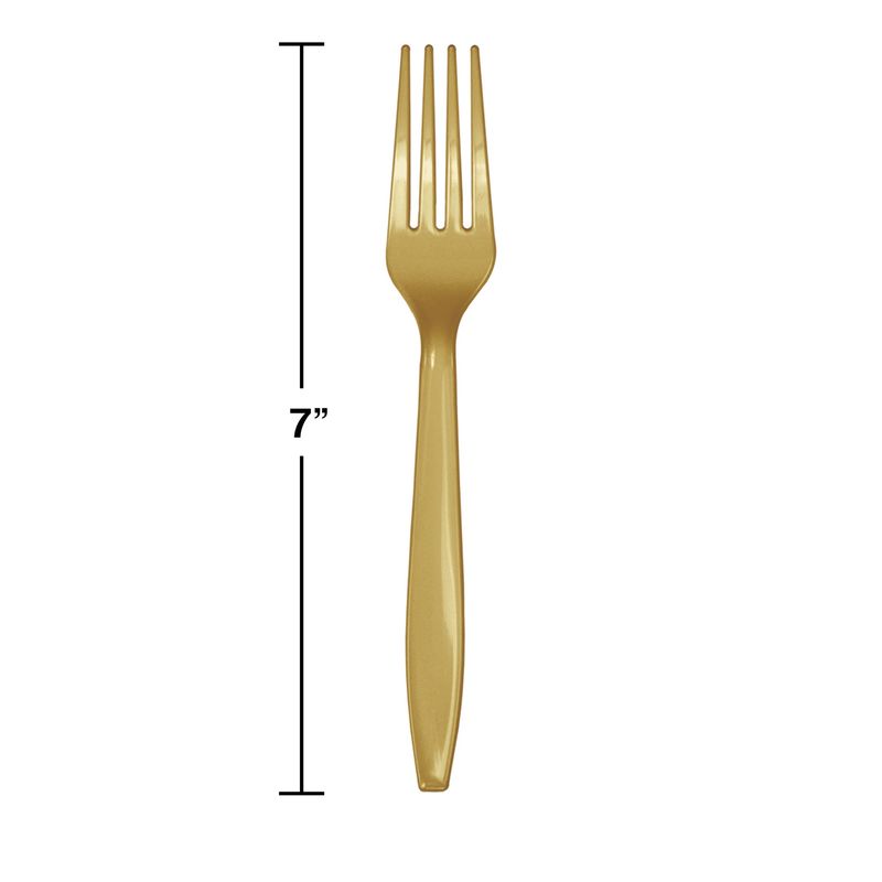 Glittering Gold Plastic  Forks 24ct