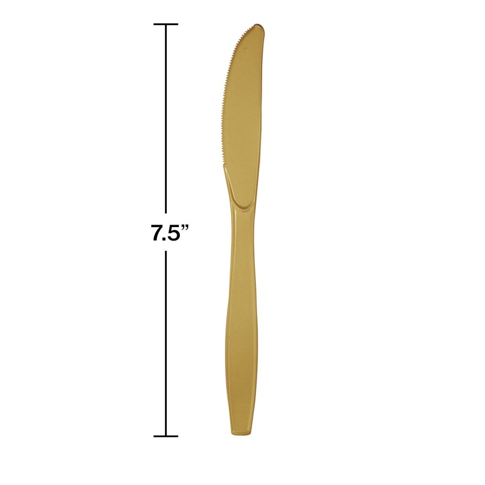 Glittering Gold Plastic Knives 24ct