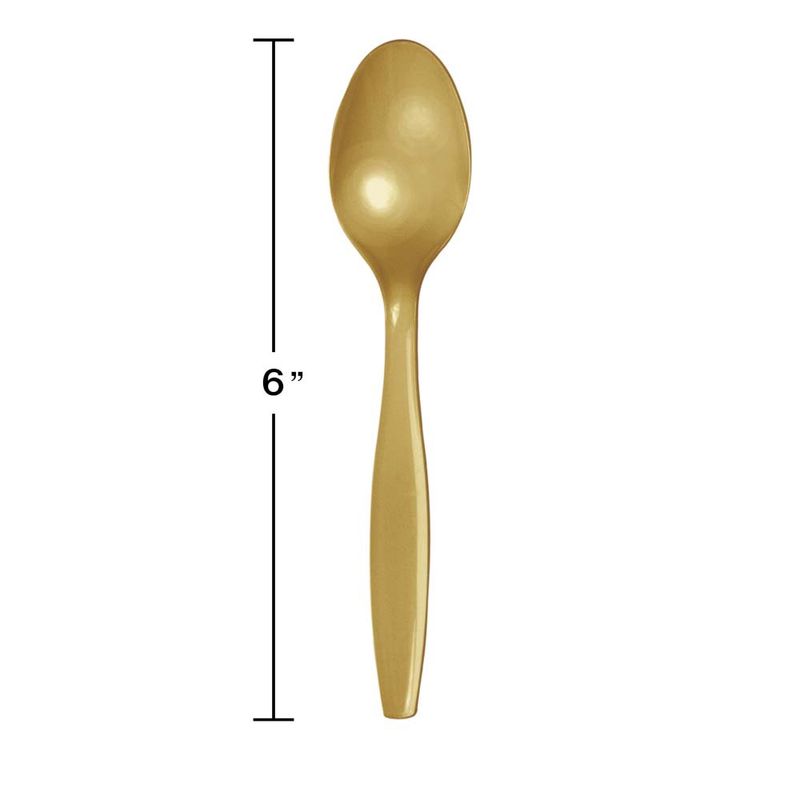 Glittering Gold plastic Spoons 24ct
