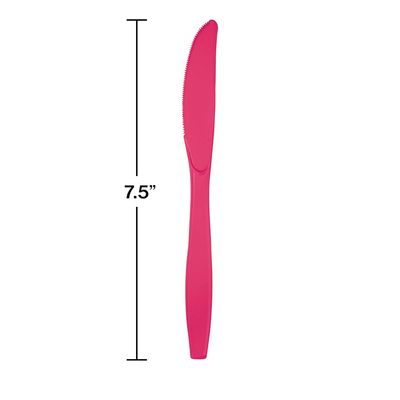 Hot Magenta Plastic Knives 24ct