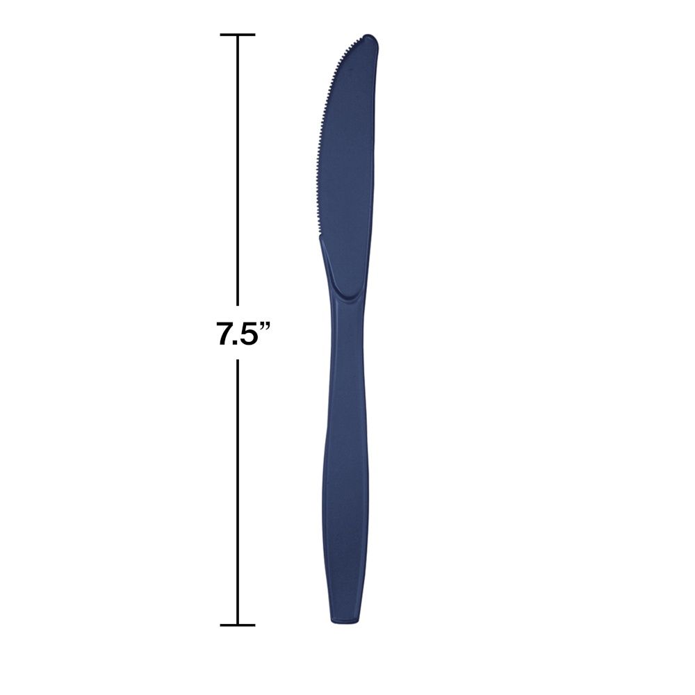 Navy Plastic Knives 24ct