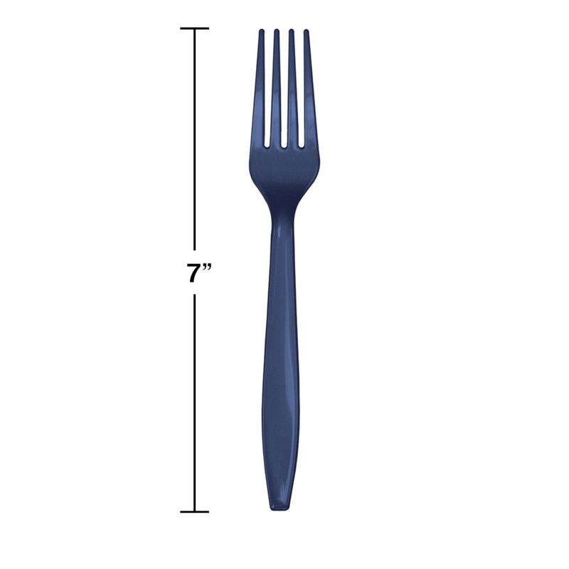 Navy Plastic Forks 24ct