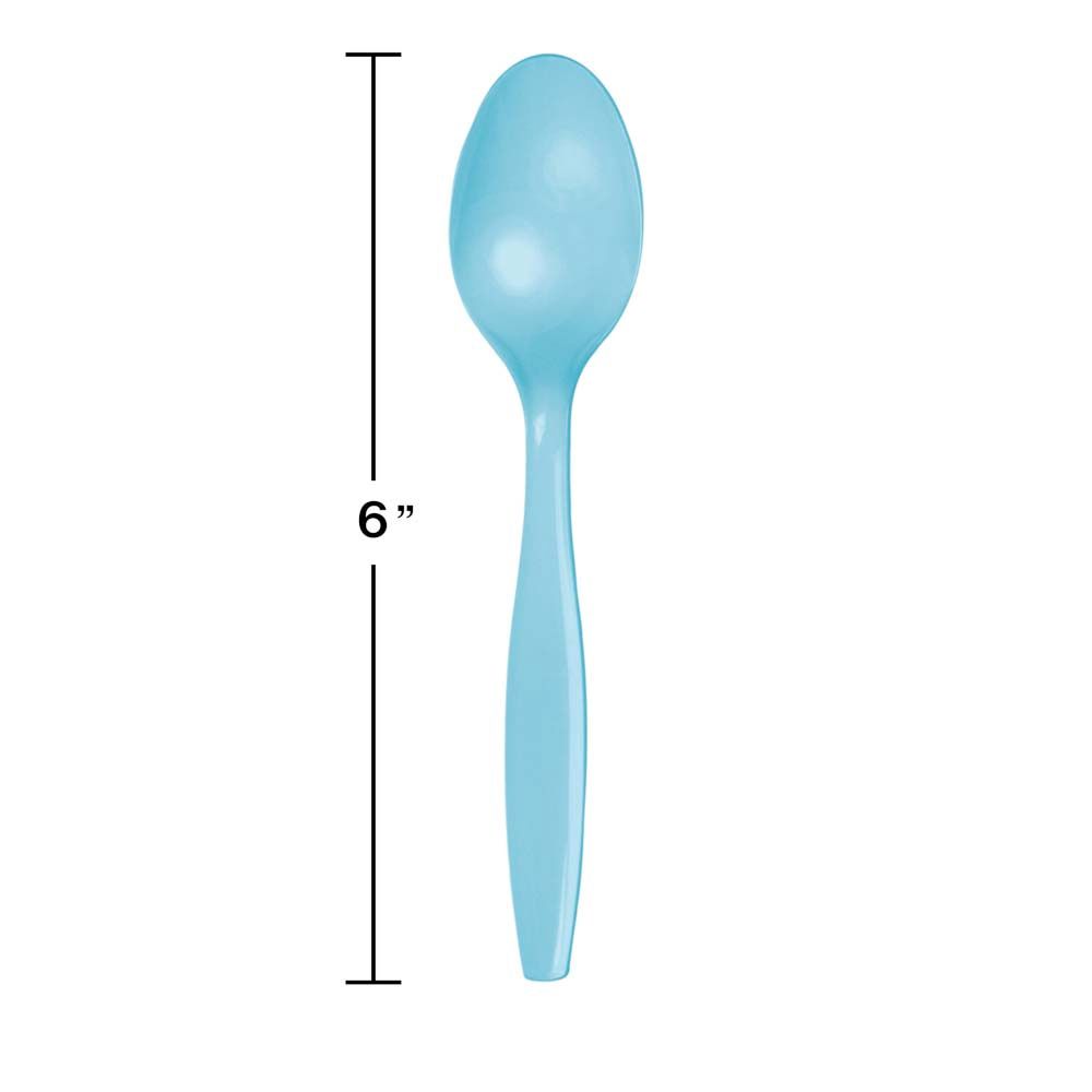 Past Blue Plastic Spoons 24ct