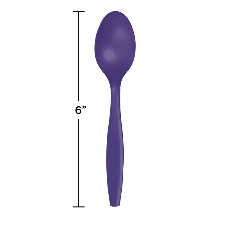 Purple Plastic Spoons 24ct