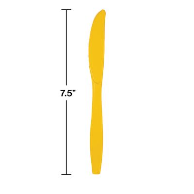 School Bus Yellow Plastic Knives 24ct