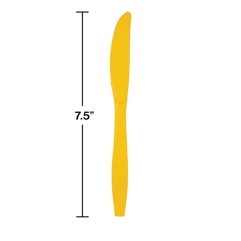 School Bus Yellow Plastic Knives 24ct