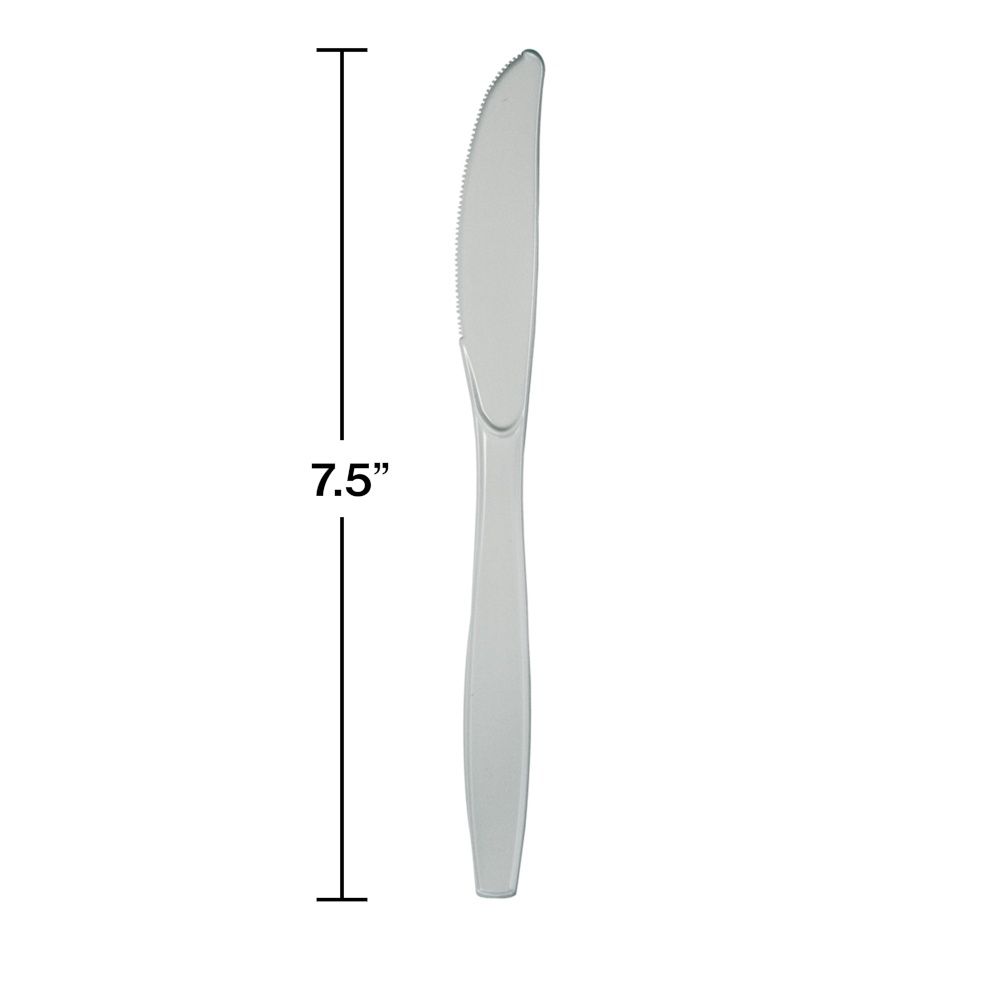 Shim Silver Plastic  Knives 24ct