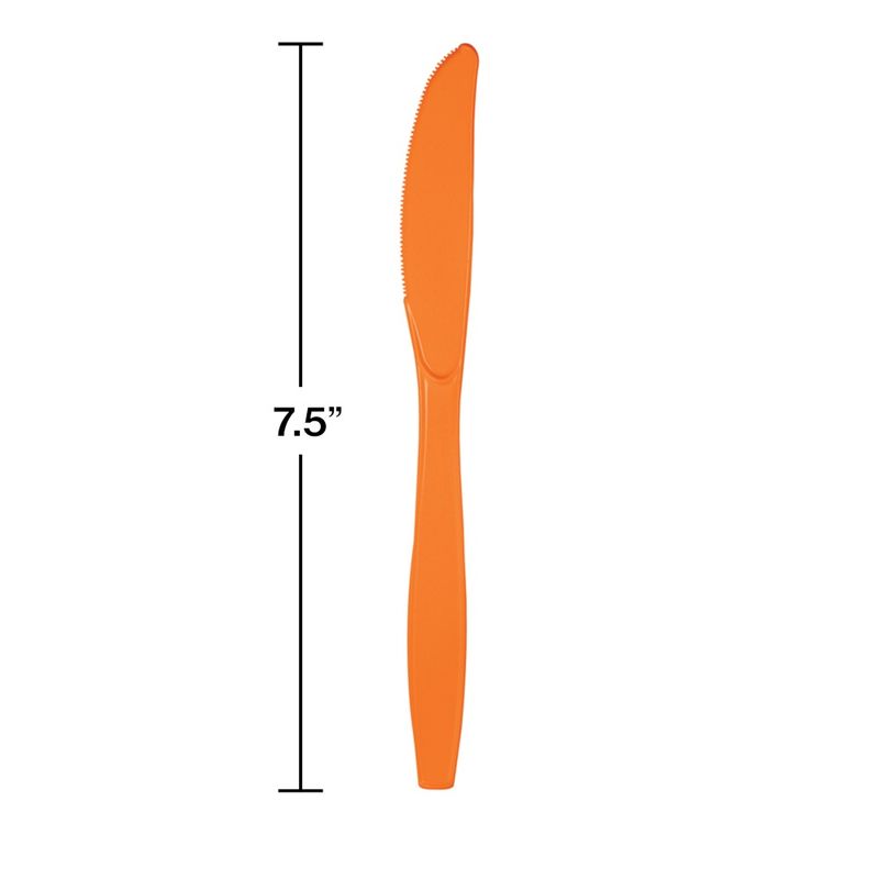 Sunkissed Orange Plastic Knives 24ct