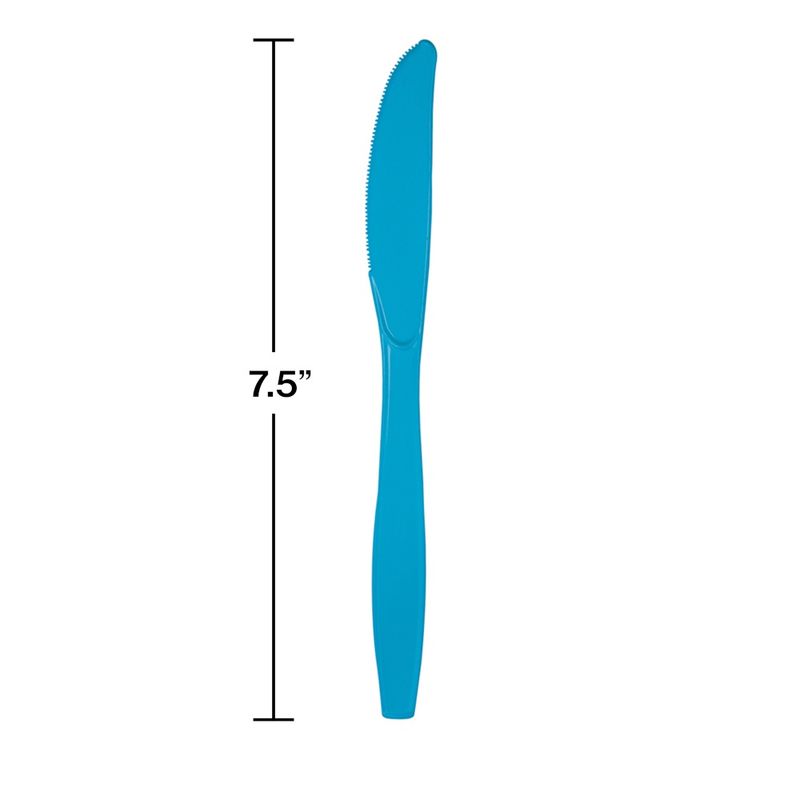 Turquoise Plastic Knives 24ct