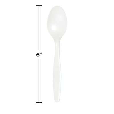 White Plastic Spoons 24ct
