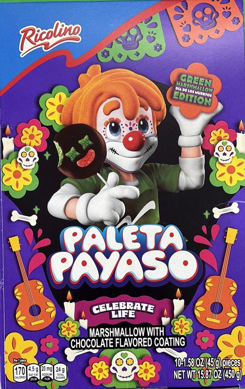 Paleta Payaso Hallowen 10pcs