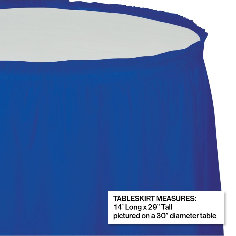 Cobalt Plastic Table Skirt