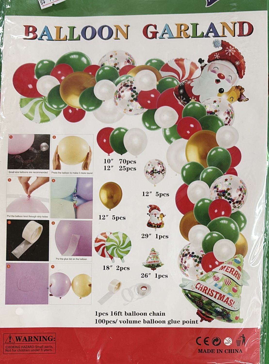Balloon Garland Kit Xmas 100pcs