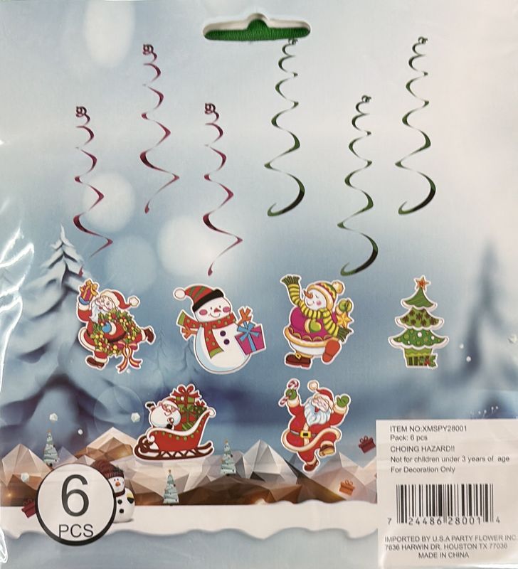Christmas Swirl Decor 6pcs