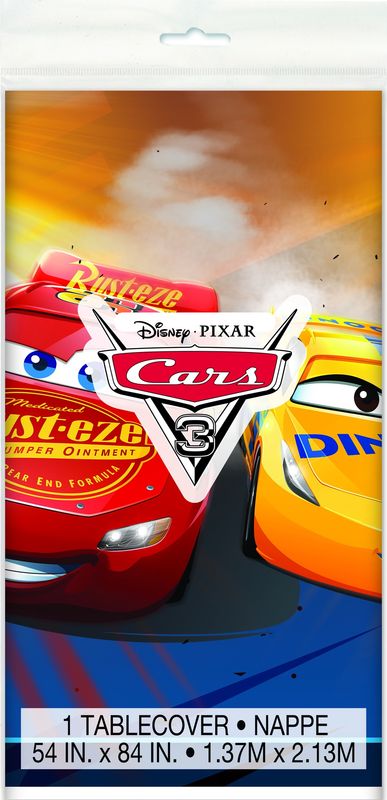 Cars 3 Movie Rectangular Plastic Table Cover  54" x 84"