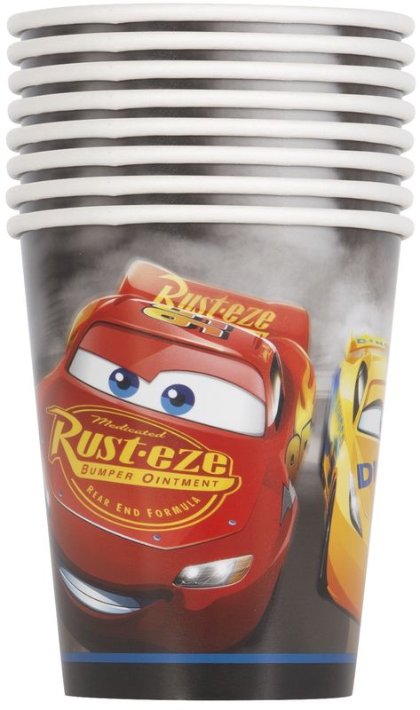Disney Cars 3 Movie 9oz Paper Cups  8ct