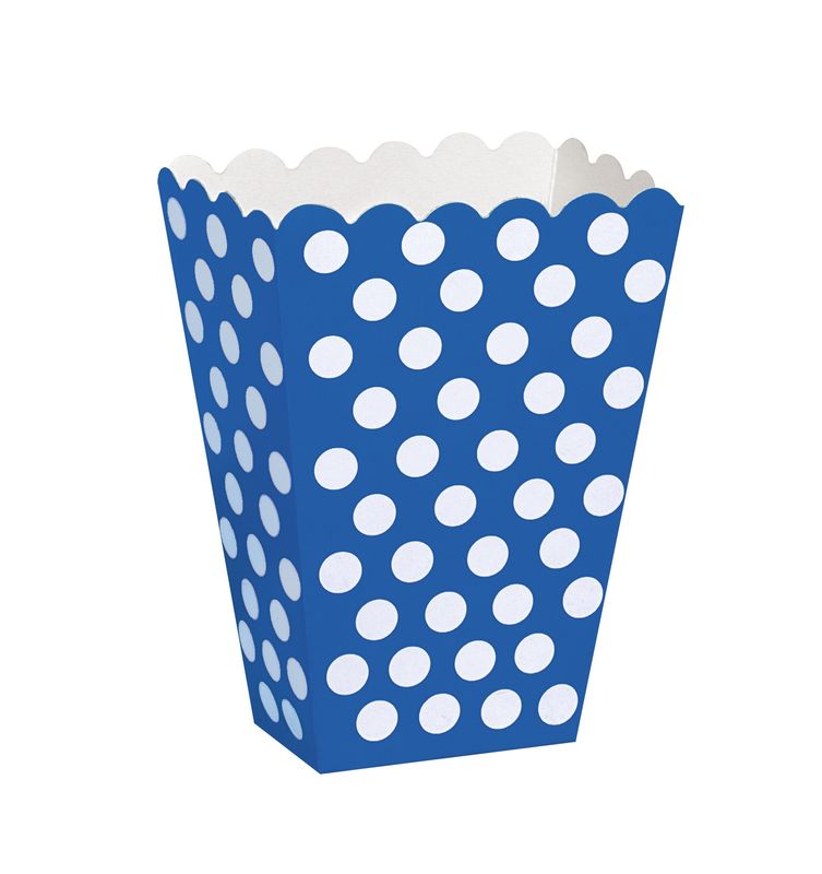 Royal Blue Dots Treat Boxes  8ct