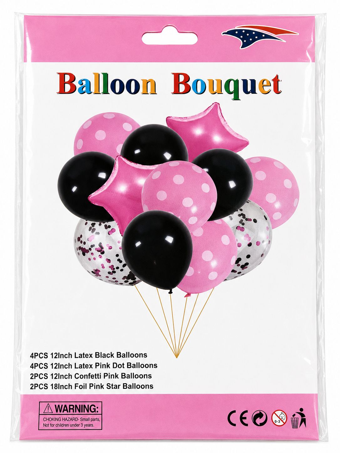 Pink Dots Balloon Bouquet 12pcs