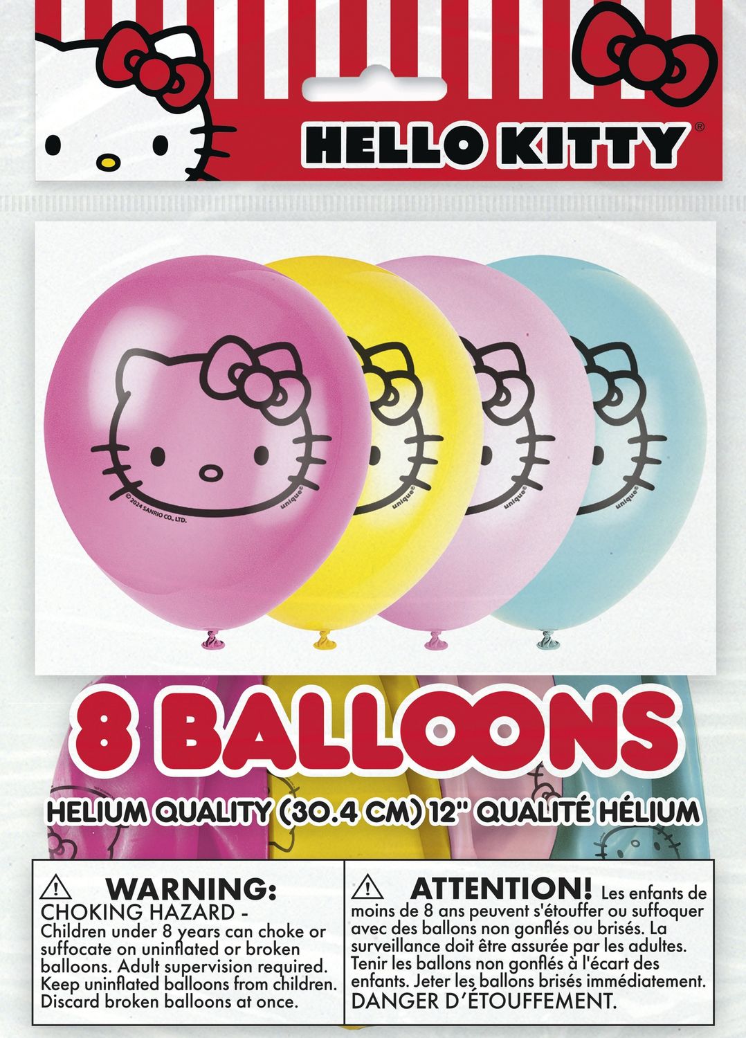 Hello Kitty 12" Latex Balloons 8ct