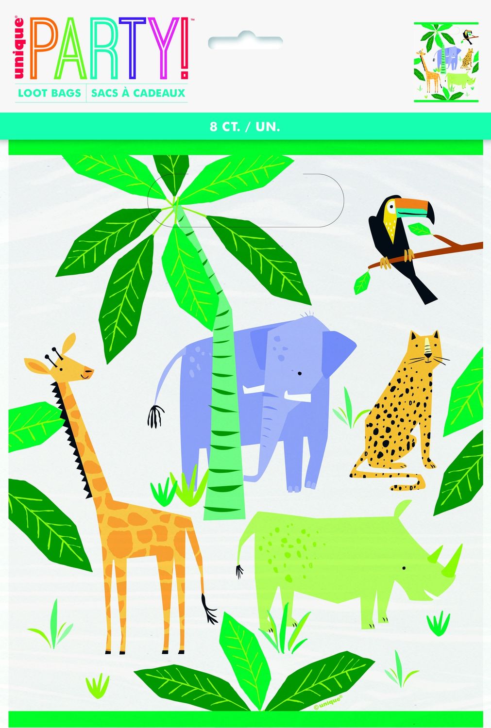 Animal Safari Loot Bags 8pcs