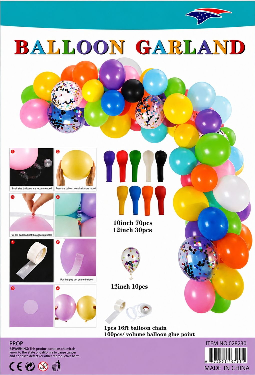 Multicolor Balloon Garland Kit