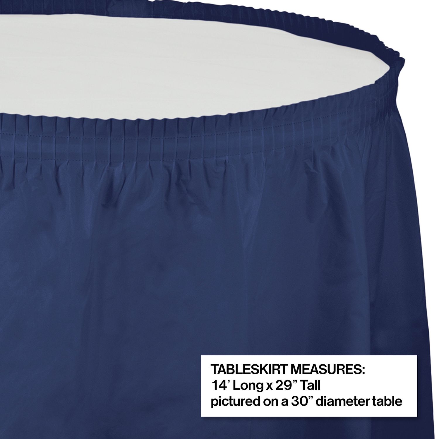 Navy Plastic Table Skirt