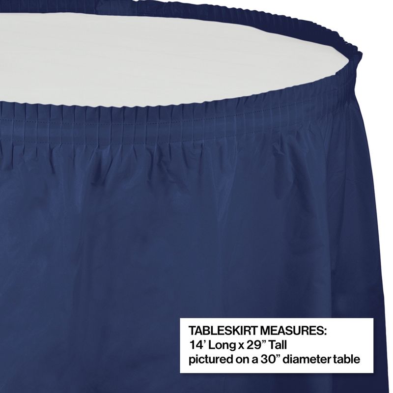 Navy Plastic Table Skirt