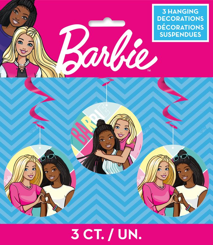 Barbie Hanging Swirl Decorations 26"  3ct
