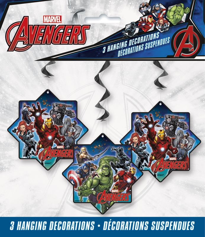 Avengers Hanging Swirl Decorations  26"  3ct