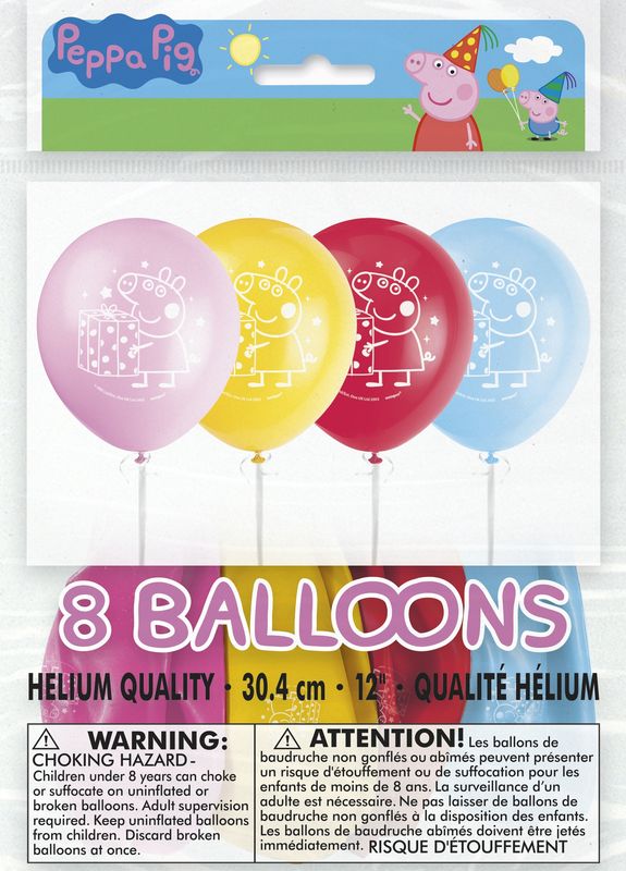 Peppa Pig 12" Latex Balloons 8ct